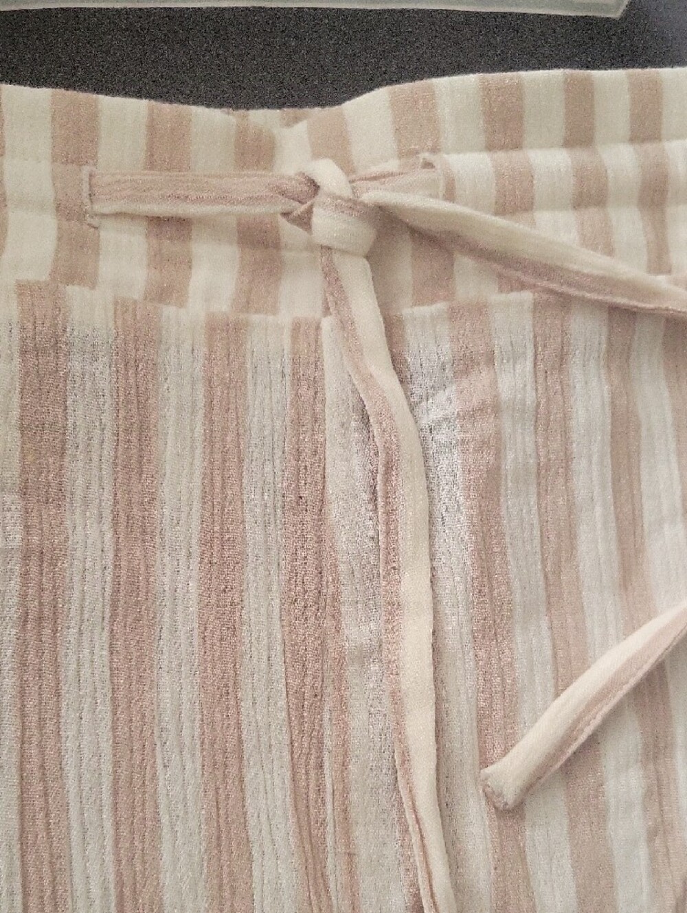 Tan And Cream Wide Leg Pant With Pockets - Picture 4 of 10